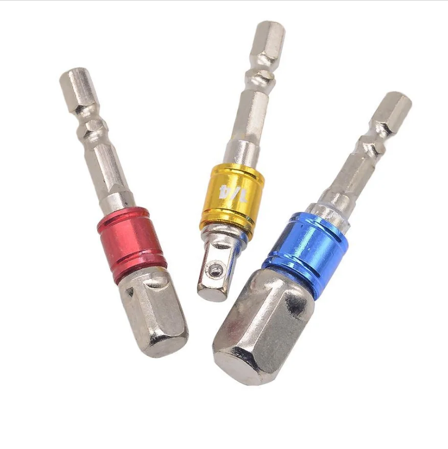 Hex Drill Power Bit Socket Drive Adapter extension Set 1/4