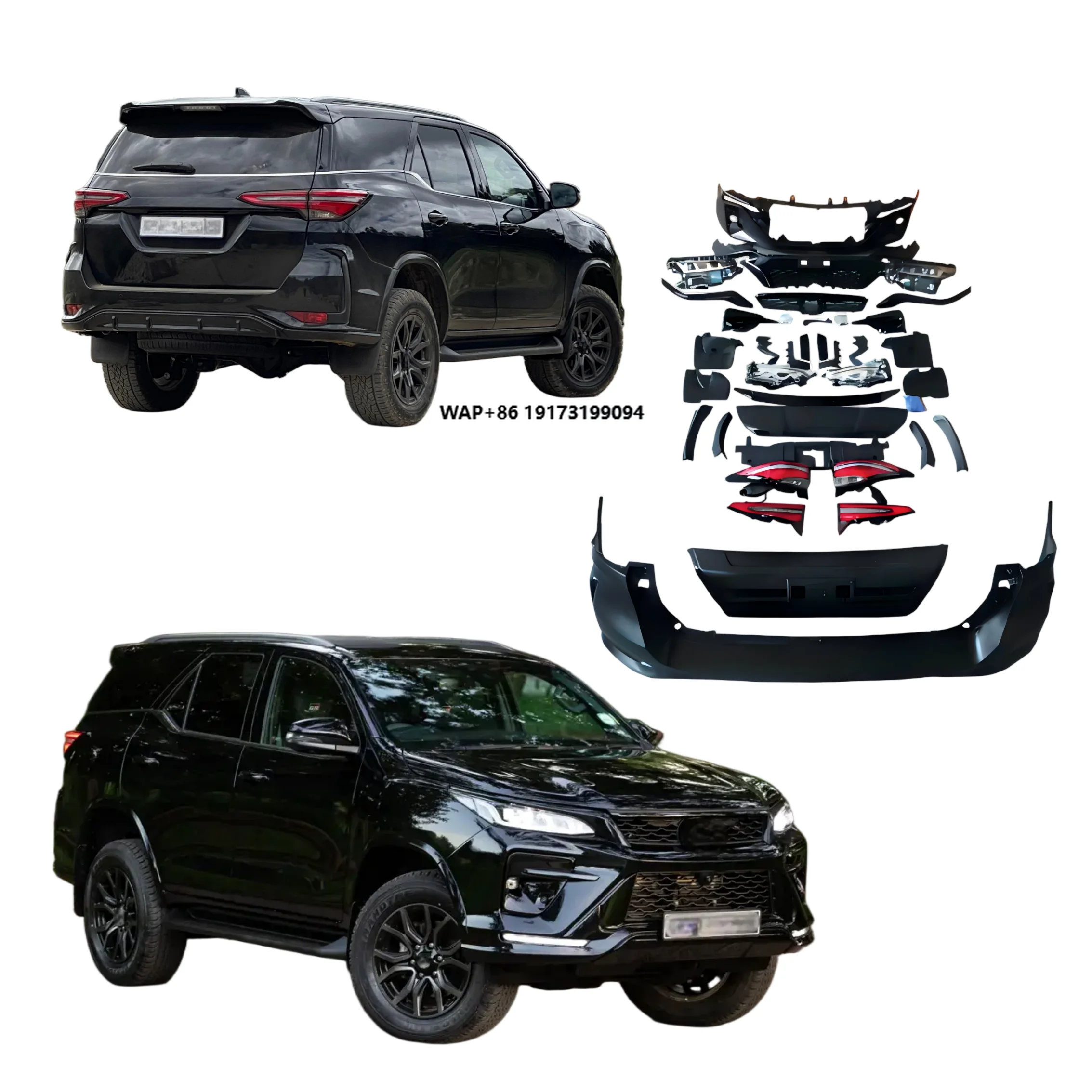 

Factory Hot Sale Bodykit for Fortuner 2017-2022 Change to Fortuner GR Sport Bodykit PP Bumper LED