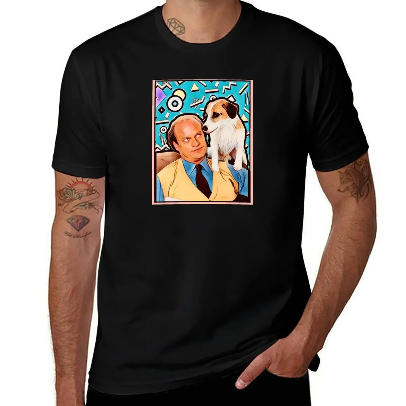 

Футболка Frasier and Eddie, хлопковые футболки с рисунком, рубашка в стиле аниме Louboutins, мужские большие и высокие футболки