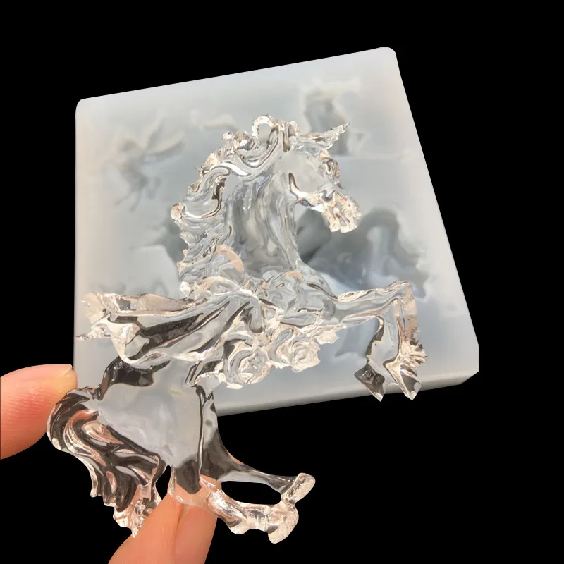 DIY Ornament Epoxy Silicone Mold Pegasus Horse Unicorn Crystal Glue Translucent Silicon Resin Mould 16077