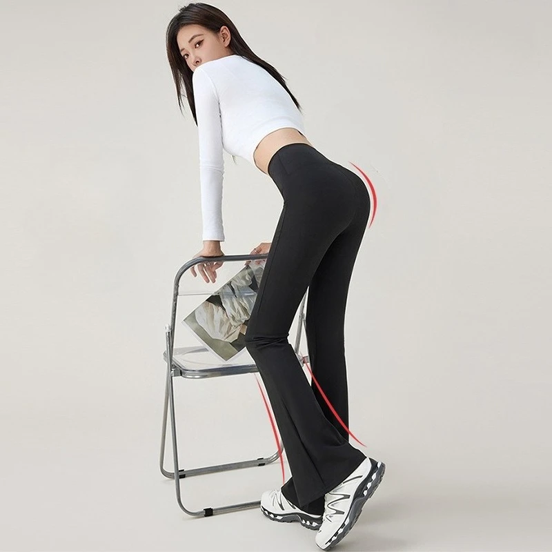 New Spring Summer Micro Flared Leggings Women High Waist Slim-Fitting Flared Trousers Sexy Casual Legging Pants Womens Clothing