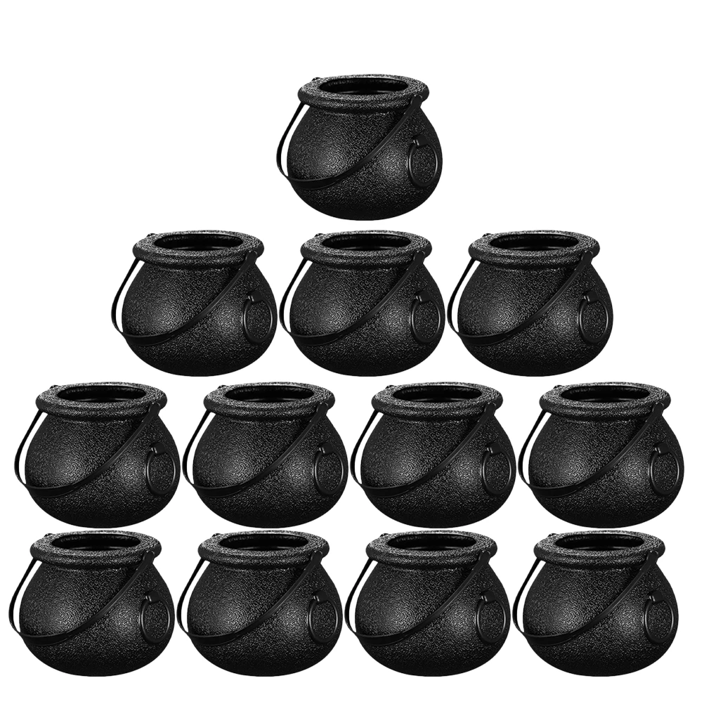 

12 Pcs Halloween Candy Jar Decoration Bundle Small Pumpkin Bucket Bowl Cauldron for Holder