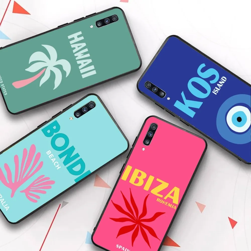 Bali Ibiza Capri Bondi Palm Phone Case For Samsung A 10 11 12 13 20 21 22 30 31 32 40 51 52 53 70 71 72 73 91 13 Shell