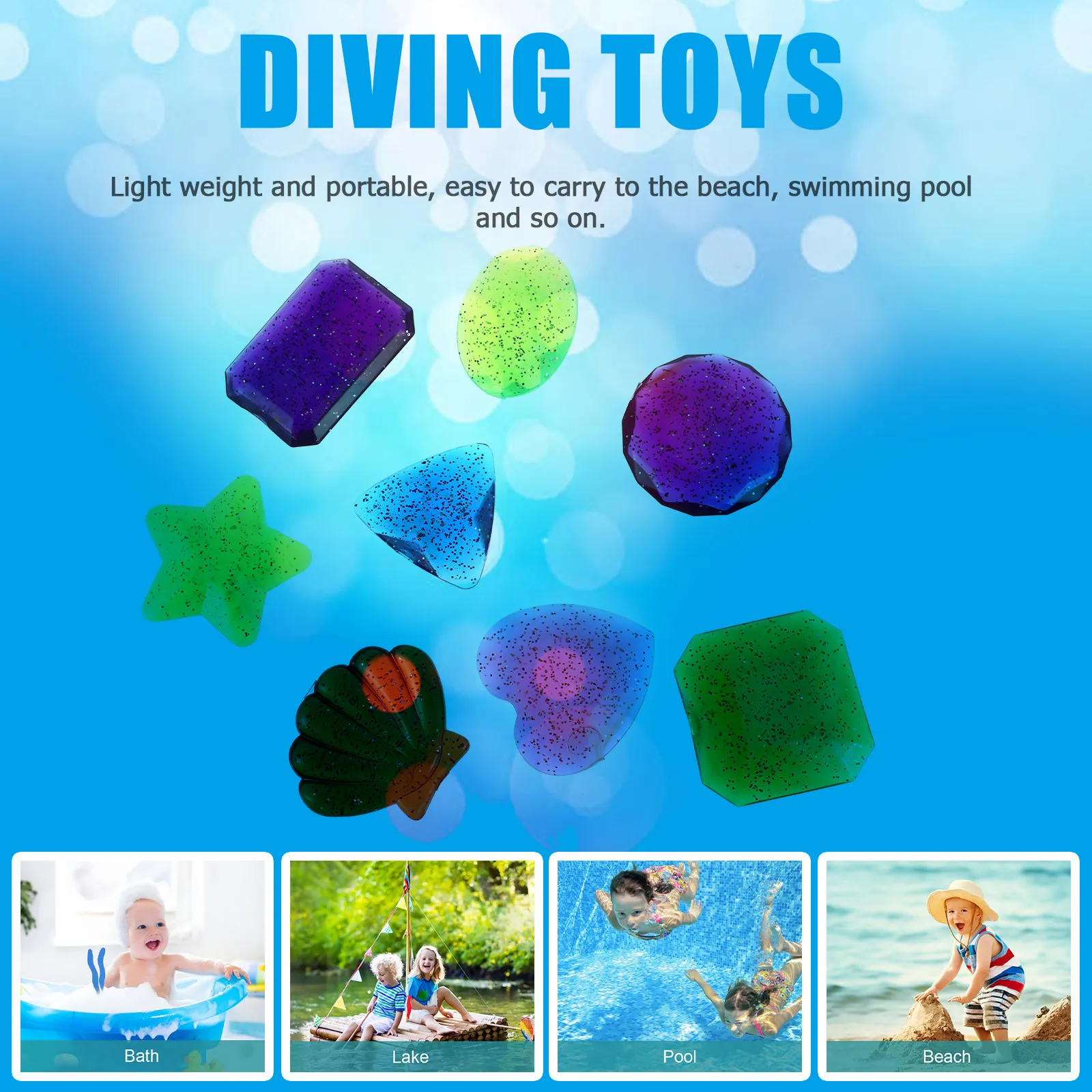 

16Pcs Diving Set Colorful Sinking Summer Pool Plaything Kids Swimming Underwater Skills Learning Child Swim Plaything