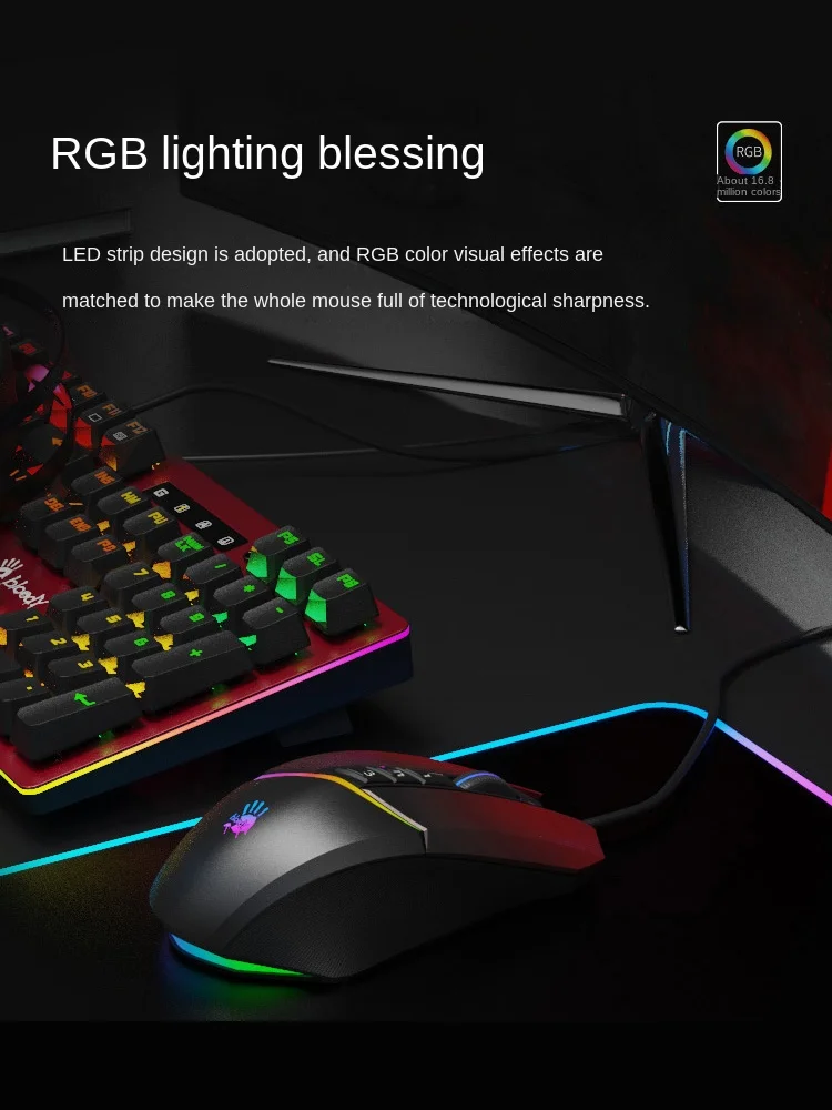 BLOODY V8M Max Gaming Mouse E-Sports Macro Chicken Wired Mouse Tower Defense Hunting Ground Macro Programming Boy Gamer Gifts