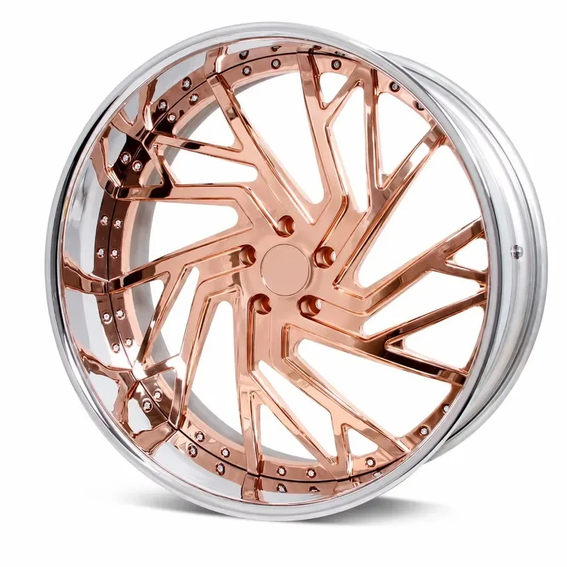 Hot Sale Alloy Rims Rose Gold Monoblock 18-24 Inch 5x114.3/5x120/5x112/5x115 Custom Forged Wheels for 4 pcs