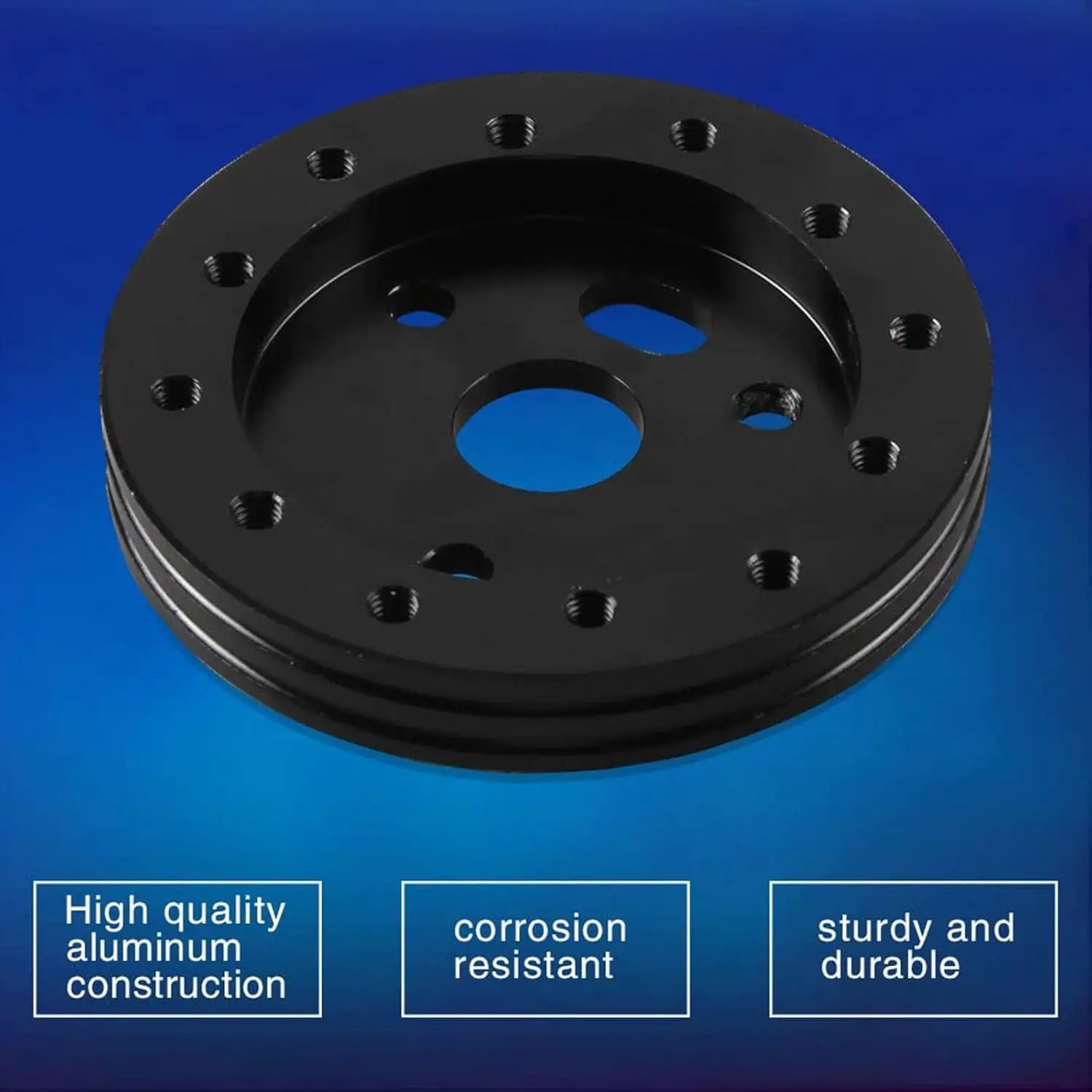 Steering Wheel Hub Adapter Conversion Spacer 6 Hole to 3 Hole Grant Adapter Boss Kit Black