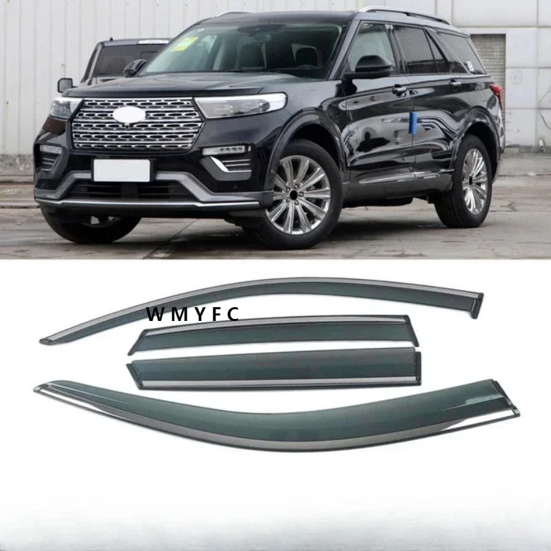 

Car Window Sun Rain Shade Visors Shield Shelter Protector Cover Trim Frame For FORD Explorer U502 2011-2024 Sticker Accessories