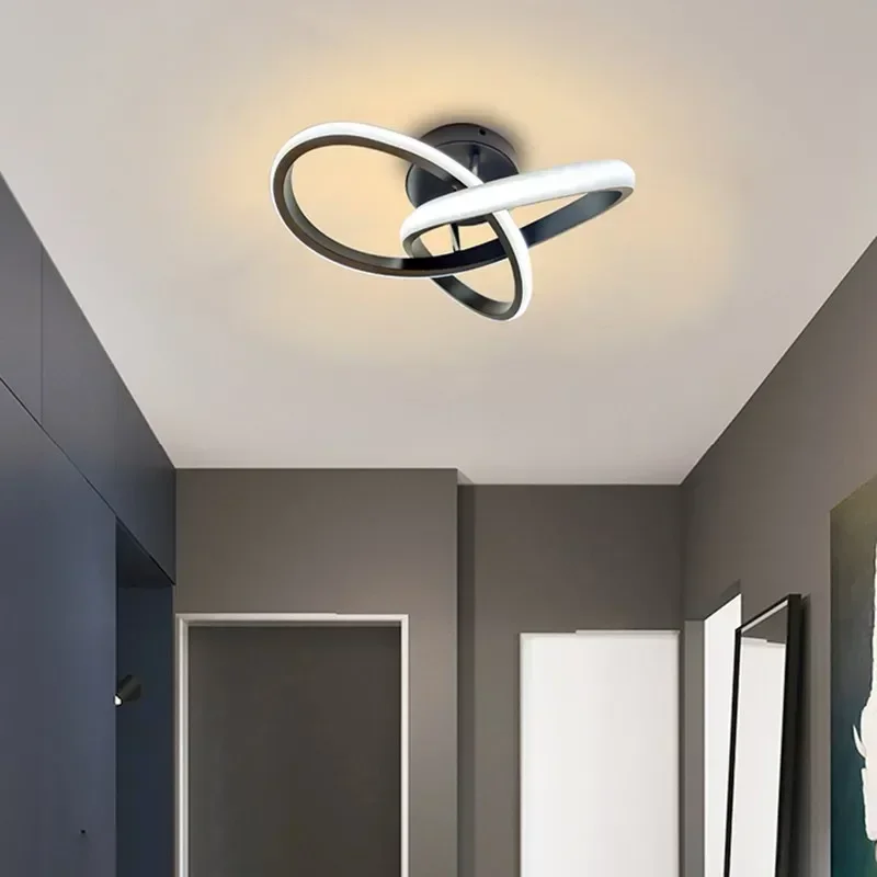 Small Modern LED Ceiling Light 2 Rings Creative Design  Lamp Indoor Lighting Fixtures Hallway Balcony Aisle Office Lustre
