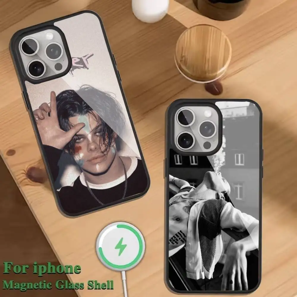 

Y-Yungbluds Singer YB Phone Case For Magnetic Wireless Charge Cover For iphone 16 15 14 13 12 11 Pro Max Plus Coque
