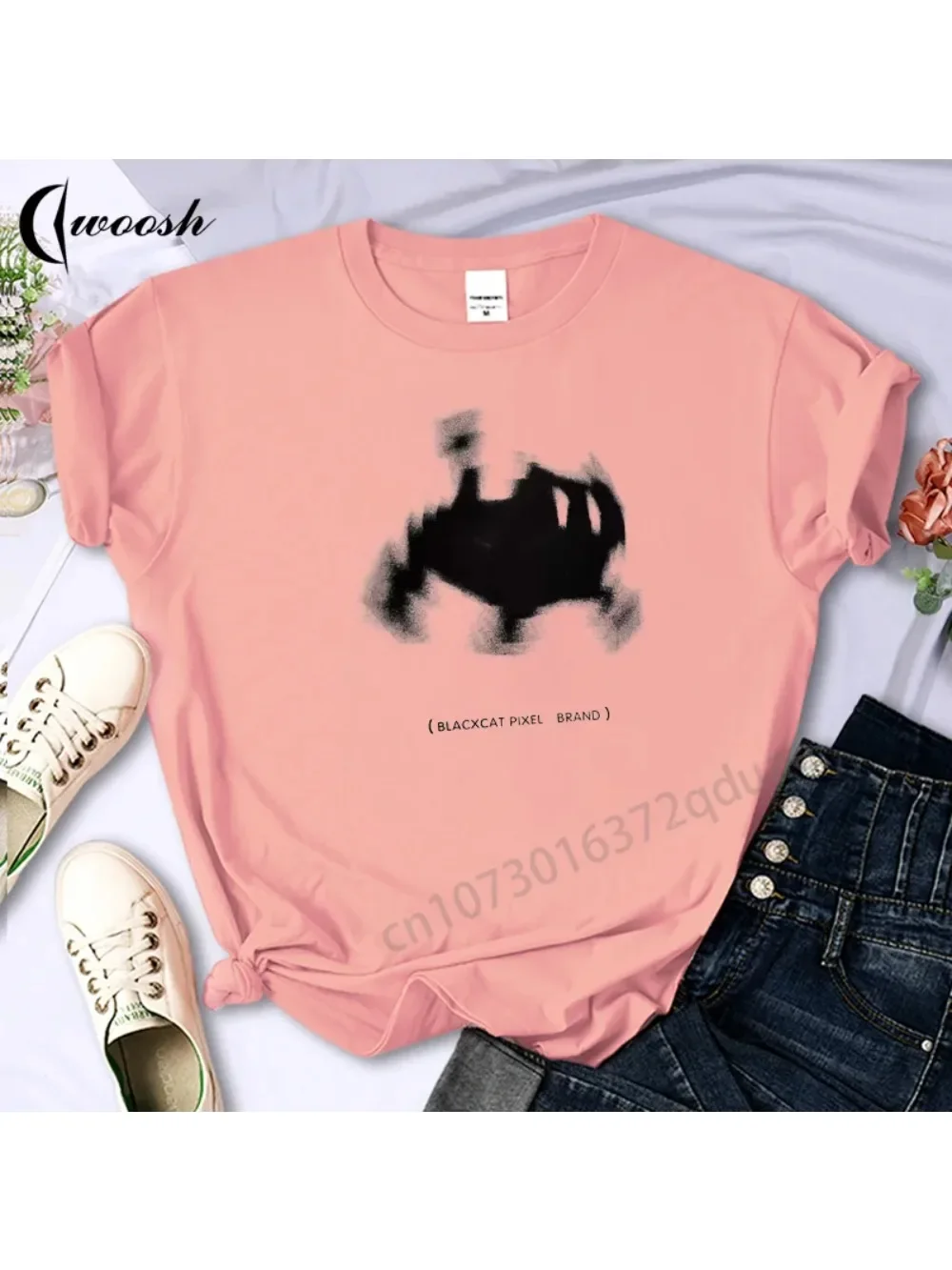 Cotton Women Tshirt Cartoon Print Graphic Woman 2023 Summer Fashion Brand Short Sleeve T-shirts High Quality Funny Cats Tops Tee