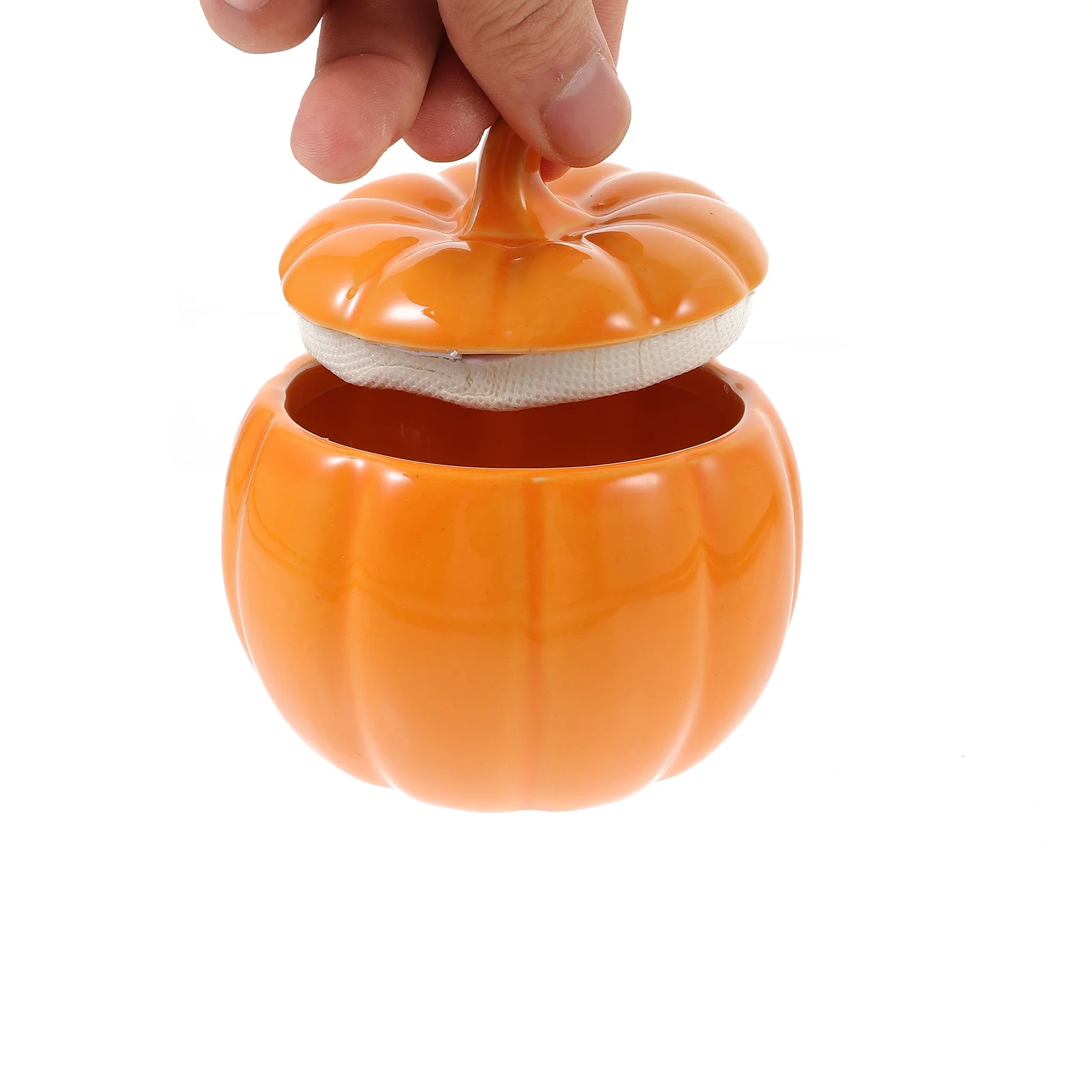 

Ceramic Tea Container Pumpkin Shape Small Storage Jar Kitchen Candy Cookie Jar Sealed Decorative Canister Ceramic Jars