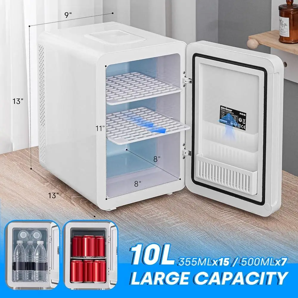 ثلاجة صغيرة لمستحضرات التجميل، ثلاجة محمولة تعمل بالتيار المتردد والتيار المستمر، مبرد طاقة، ثلاجة للعناية بالبشرة مع شاشة LCD لدرجة الحرارة، مسكن للسفر