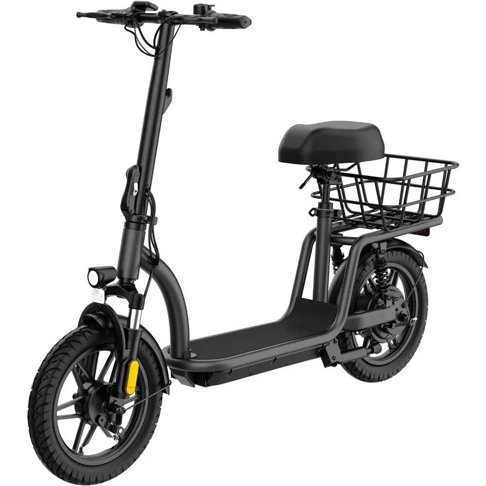 Electric Scooter, with Seat for Adult Commuter, Folding Scooter with 14