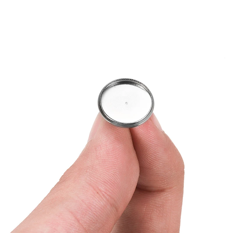 50pcs Stainless Steel Blank Earring Base Settings With Earring Plug Cabochon Stud DIY Jewelry Making Findings Earring Accessorie