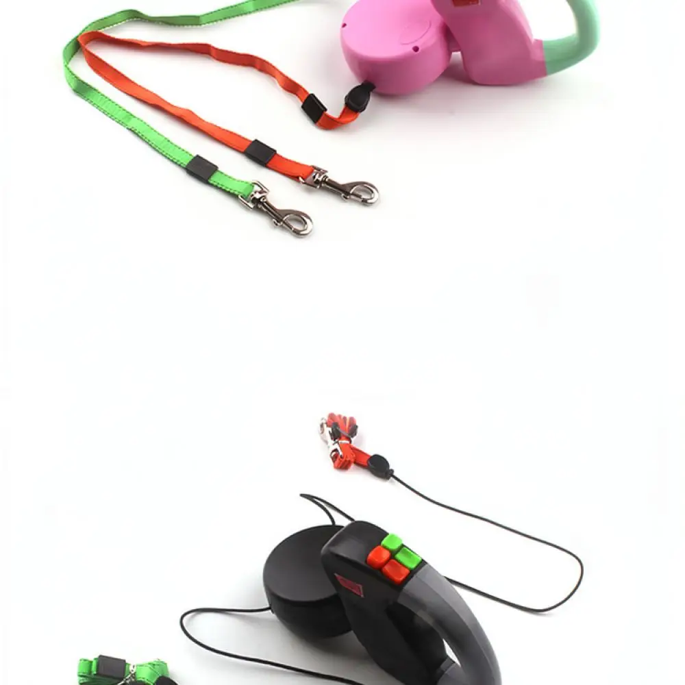 Extendable Dual Pet Leash Automatic Double Head Traction Rope Nylon Walking Belt For Two Dogs Outdoor Pet Supplies
