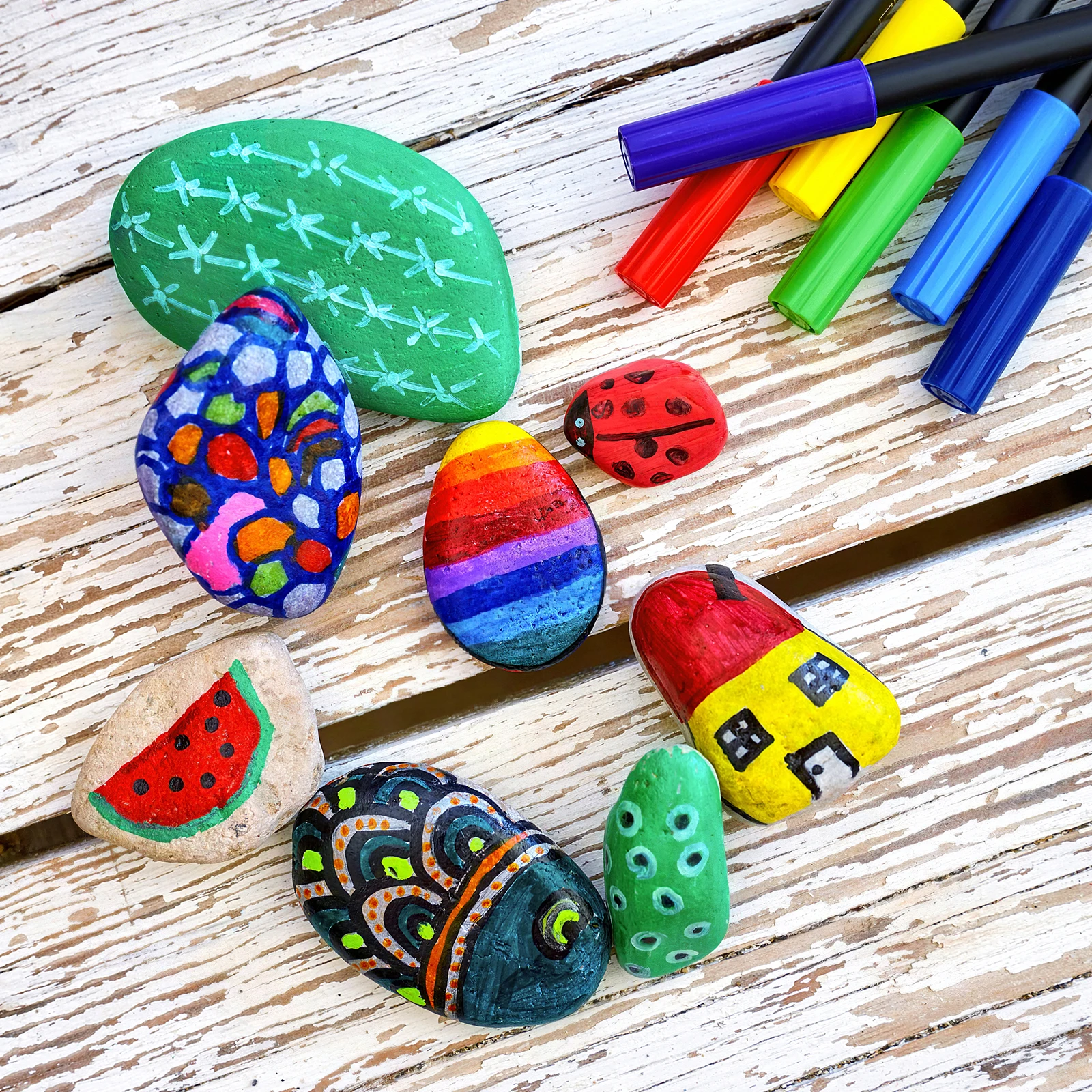 

8pcs PaintingRocks SmoothStonesforCrafts OvalDrawingSmallDecoration ChildArtDIYProjects CreativeToys IntellectualPlay