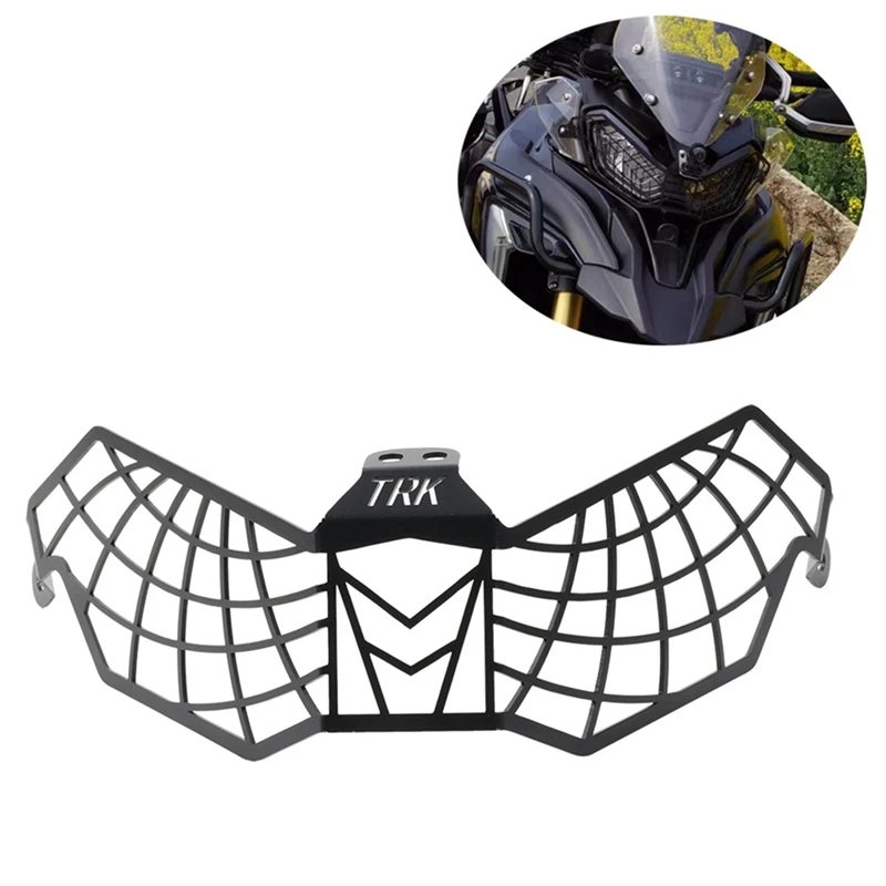 1 PCS Motorcycle Headlight Guard Grill Grille Protection Mesh Black Metal For Benelli TRK702X TRK702 X TRK 702X 702 X 2023 2024