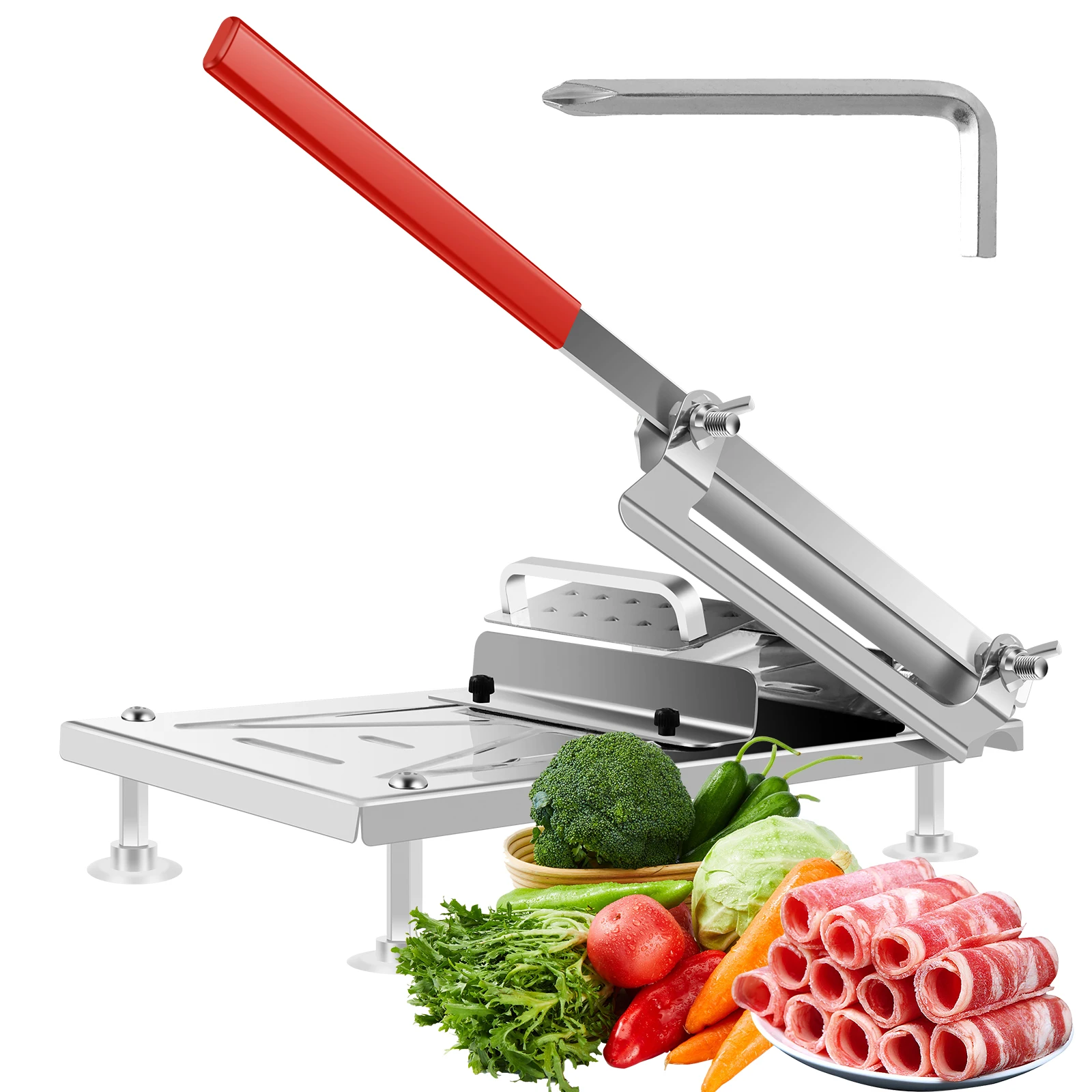 430 Stainless Steel Food Slicer Household Manual Frozen Meat Slicer Beef and Mutton Roll Quickly Slice For Cooking BBQ Hot Pot