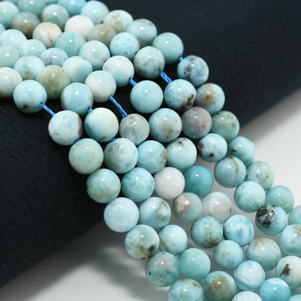 Natural Simple Quality Larimar Loose Round Beads 5mm/6mm