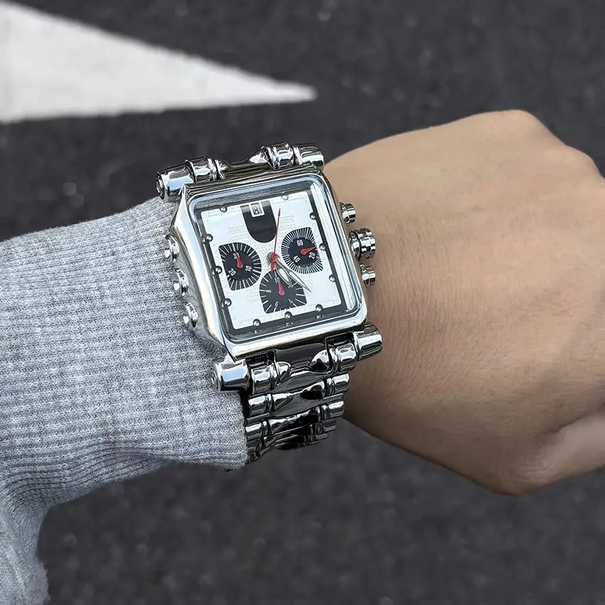 

45 мм большой циферблат антикварные алебастр Industries Y2K многофункциональные кварцевые часы мужские большие высокое качество шесть игл уникальные мужские часы