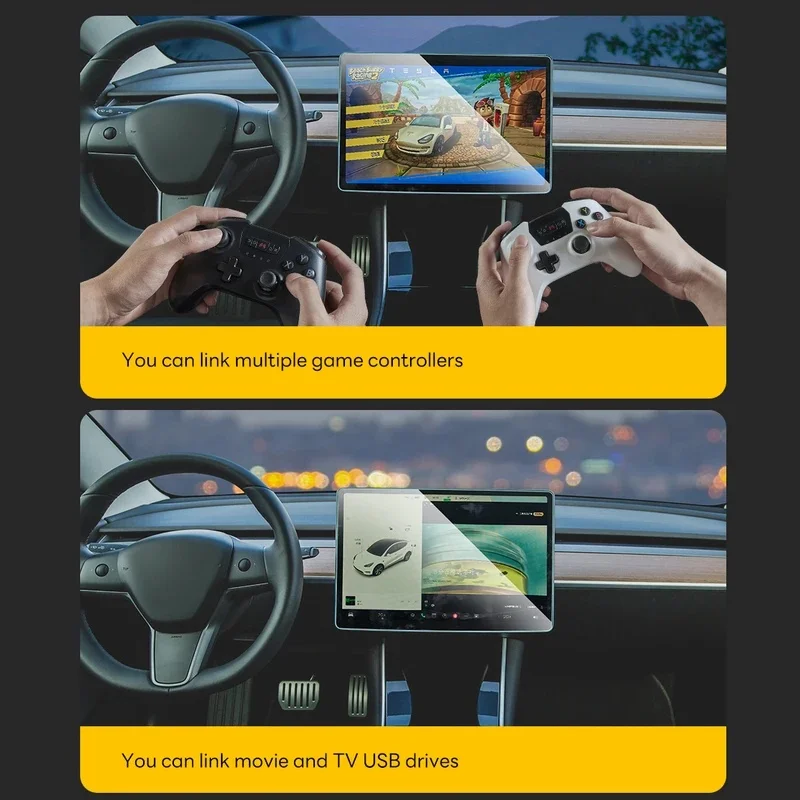 Glovebox USB Hub For Tesla New Model Y 2026 Juniper 2025 Model 3 Highland  Type-C Port Digital Display Splitter Docking