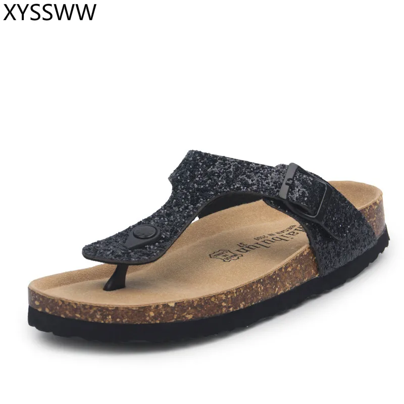 18 color big size 35-45 New Beach Cork Flip Flops Slippers Casual Summer women beach slippers Flip Flops