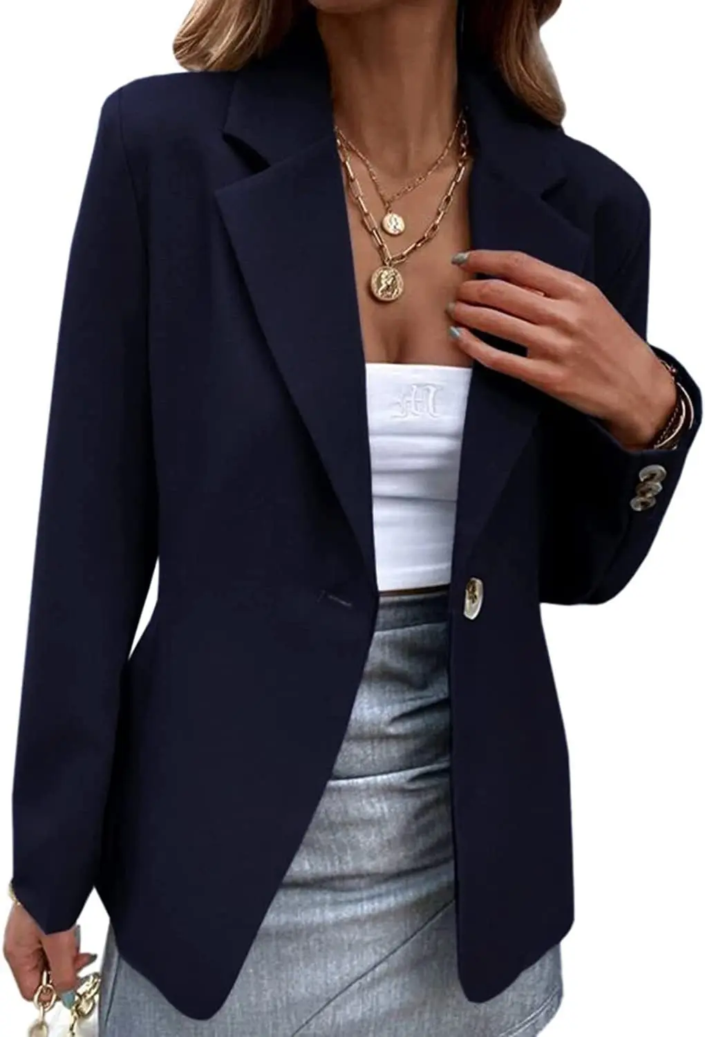 Autumn and Winter 2023 New Women's Casual Long Sleeve Solid One button Suit Coat Fashion Commuter Female Jacket Coats Lady