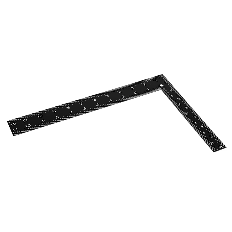 Teacher 0-30Cm 0-20Cm Measuring Range L Shaped Design Square Ruler Black