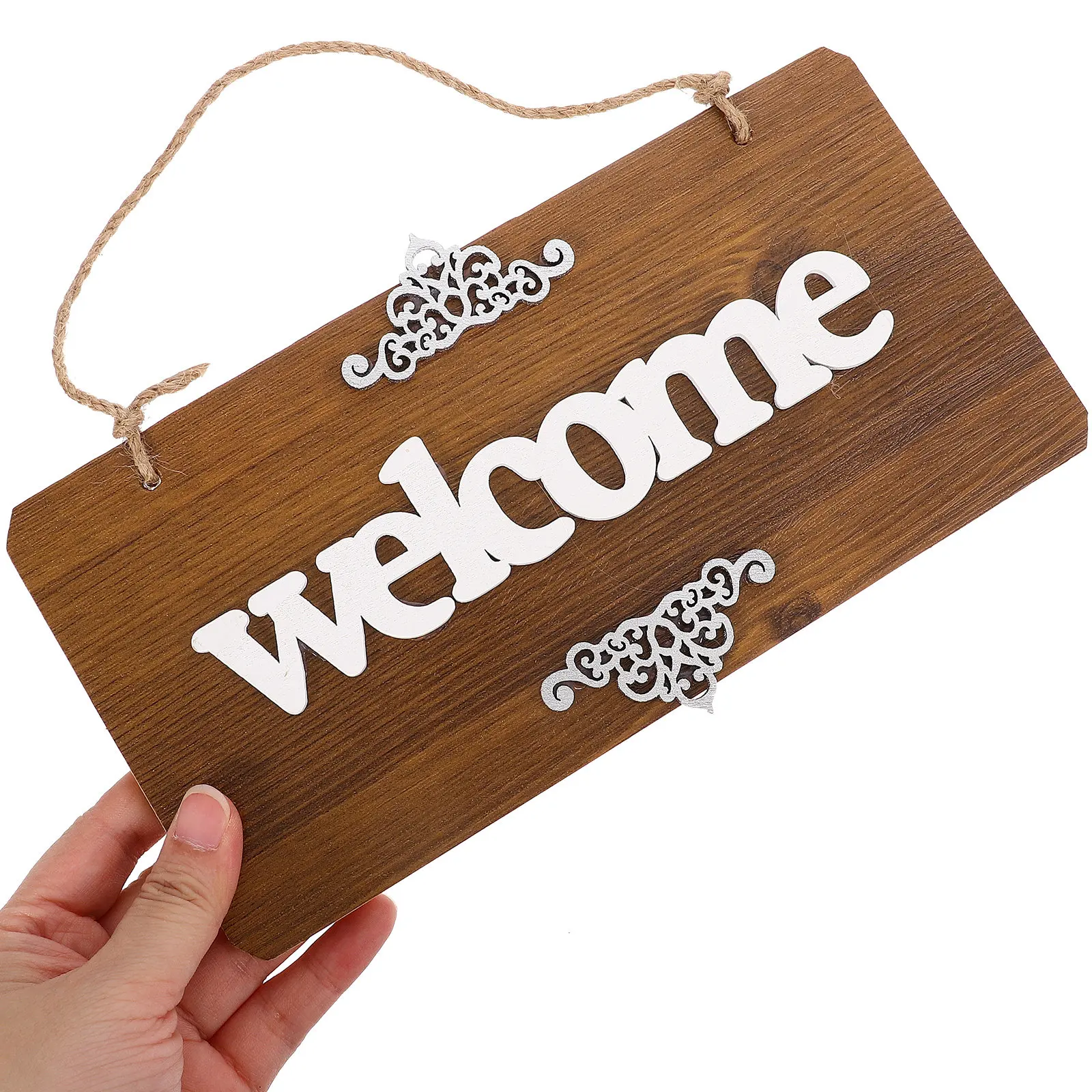 

Деревянная табличка-вывеска «Добро пожаловать» для входной двери, с натуральной текстурой дерева, для гостиной, декор для камина, в стиле фермерского дома