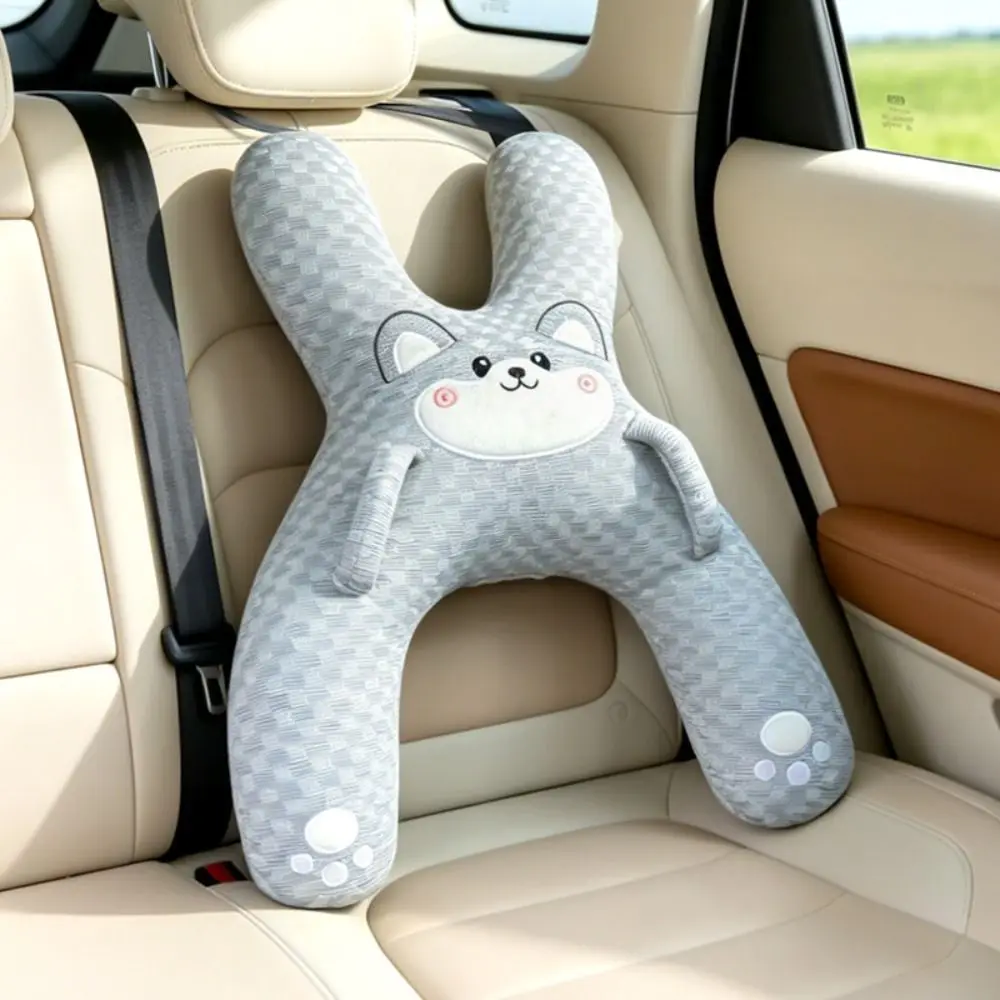 Soft Car Seat Neck Pillow Breathable Removable Car Headrest Seat Belt Safety Comfortable Anti Pinch Neck Pillow