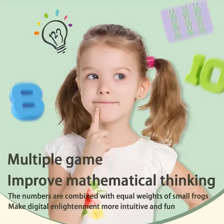 Juguetes matemáticos de inteligencia matemática, escala de rana divertida, juguetes educativos para edades tempranas para niños, suma, resta, equilibrio, iluminación
