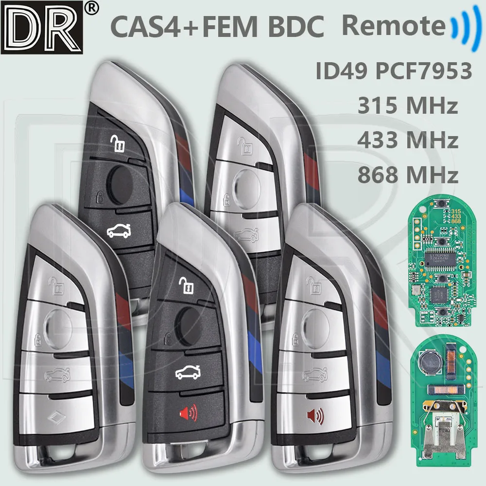 DR ID49 PCF7953P 315 433 434 868MHz Obsługa CAS4 CAS4+ FEM BDC Ulepszony pilot do kluczyka samochodowego BMW F X1 X3 X5 X6 X7 3 GT 1 3 5 7