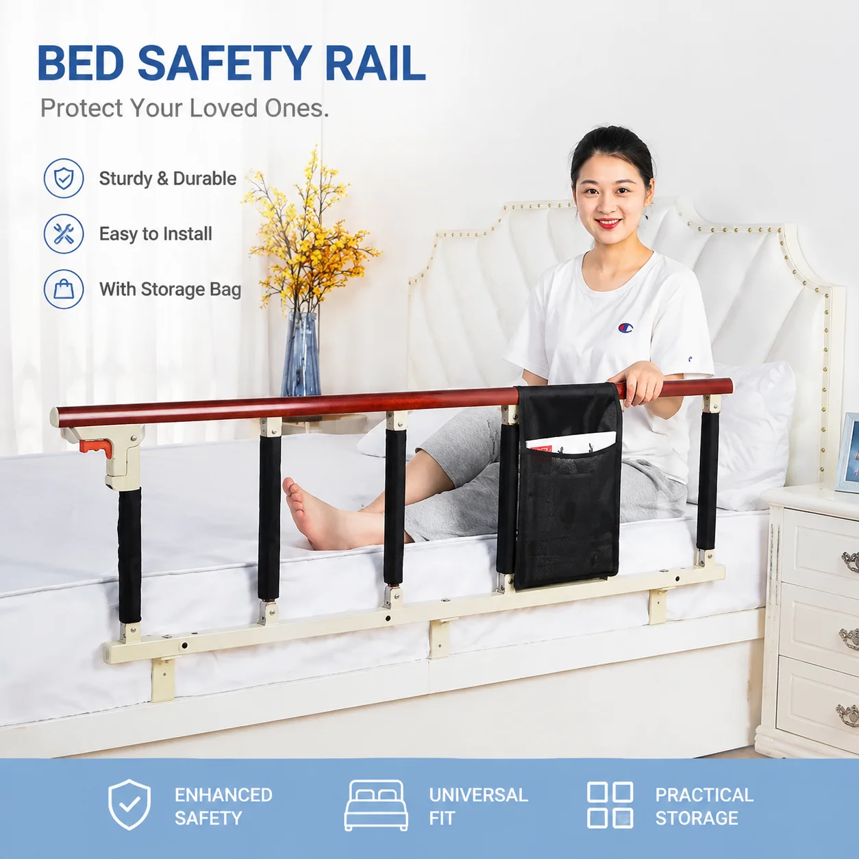 Elderly Bedside Handrails, Baby And Child Anti Fall Guardrails, Auxiliary Guardrails For Getting Up On The Bed