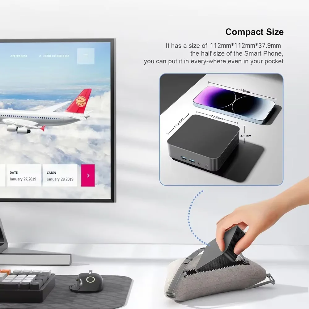 2026 Intel N150 Mini PC Protable Gaming  Windows11 Pro 16/32GB RAM WIFI6 BT5.2 4K 1/2TB SSD 1000Mbps Mini Gamer Computer PC