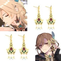 Genshin Impact Anime Kaveh Cospaly Props Metal Alloy Piercing Earring Ear Studs Jewelry Women Accessories Gift for Fans