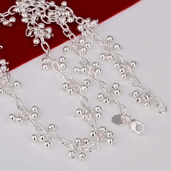 

New arrive Street fashion 925 Sterling silver beads chains necklaces for women charms designer jewelry party wedding accessories