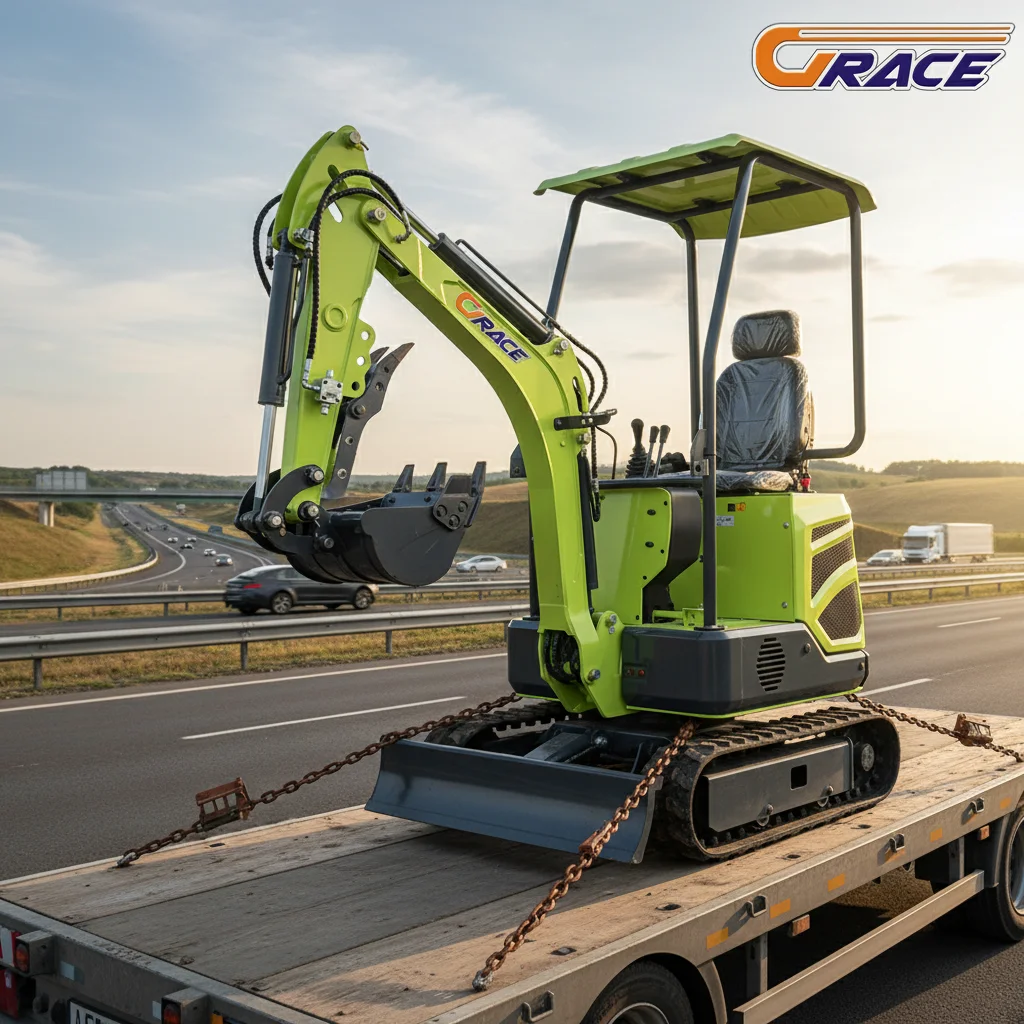 حفارة ديزل صغيرة بجرار 1.2 طن - آلات هندسية مدمجة هيدروليكية على طراز كوبوتا