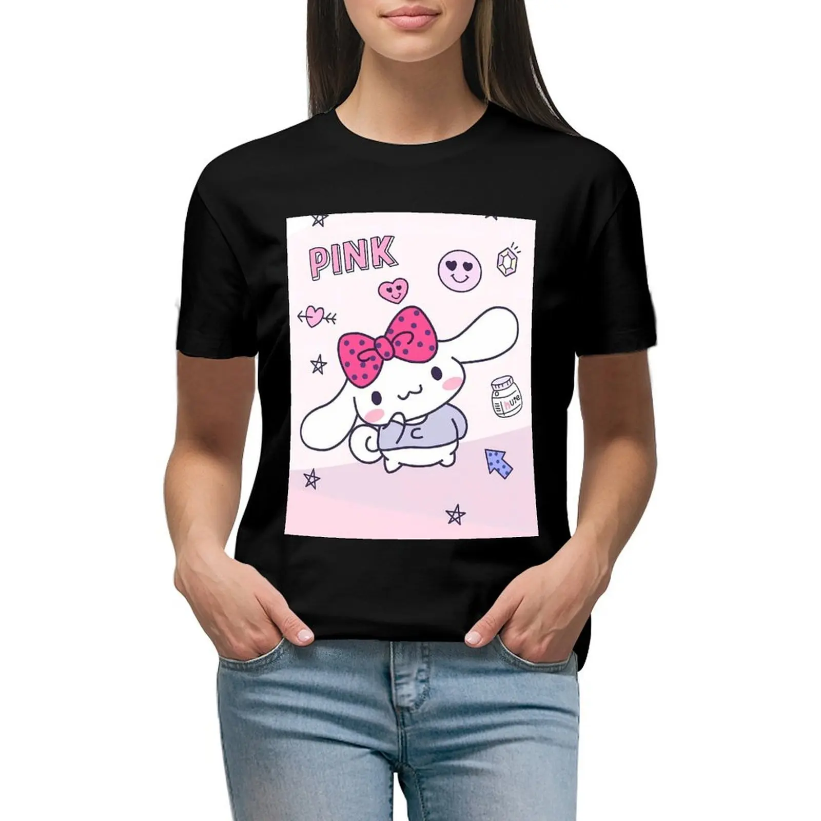 

Модная Sanrio Cinnamoroll футболка Y2k женская одежда летняя повседневная кавайная футболка одежда