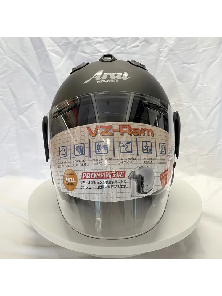 VZ-RAM Hoge kwaliteit ABS klassieke 3/4 open helm, voor Harley motorfietsen en cruisemotoren, beschermende helmen, plat-zwart - afbeelding 2