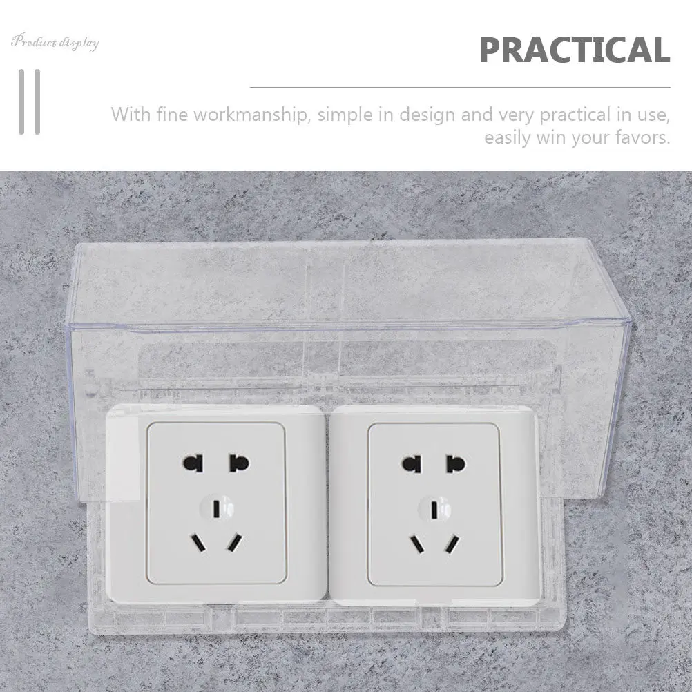 2Pcs Waterproof Bathroom Outlet Cover Premium Adhesive Socket Box Plug Protector Anti-Splash Anti-Shock for Kitchen Balcony