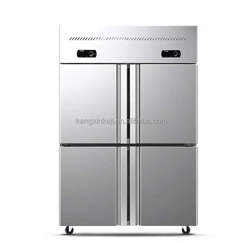 High Quality 4 Door Stainless Steel Refrigeration Refrigerators Upright Freezer