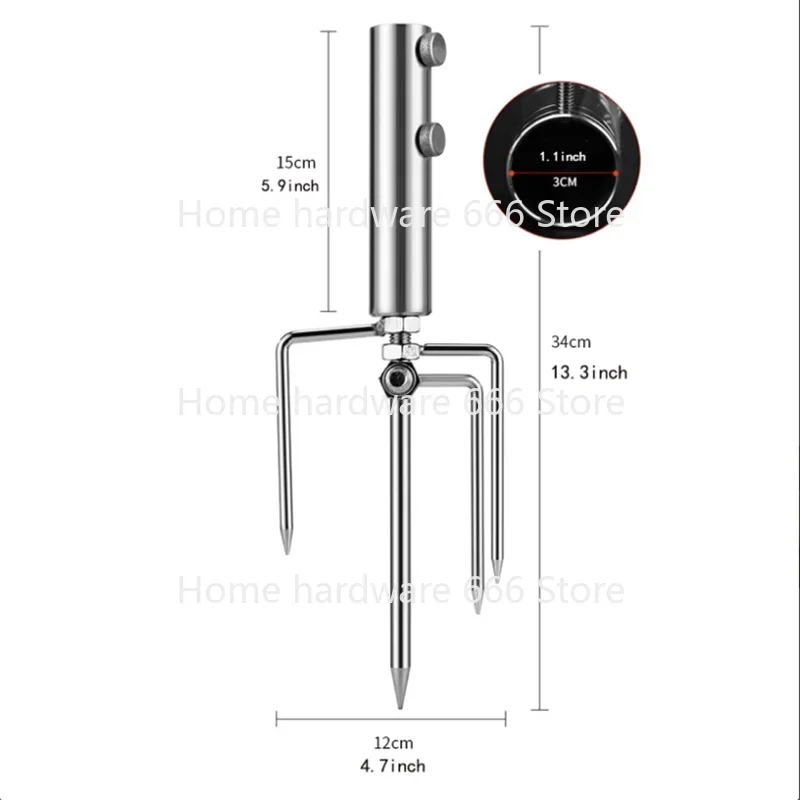 Sombrilla de pesca de acero inoxidable resistente, soporte de sombrilla de Patio, soporte Manual, barreno de arena de playa, Base de protección contra el viento