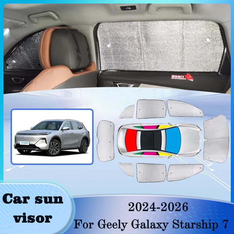 

Auto Visor For Geely Galaxy Starship 7 P145 2024 2025 2026 Windshield Sunshade Foldable Sun Protection Cover Shade Accessories