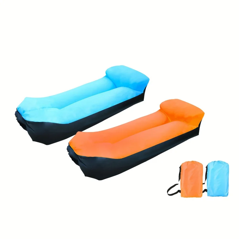 Air MattressFoldable Sleeping Bag，Outdoor Inflatable Sofa With Pillow Portable Camping Beach Recliner，Durable Rectangular Design