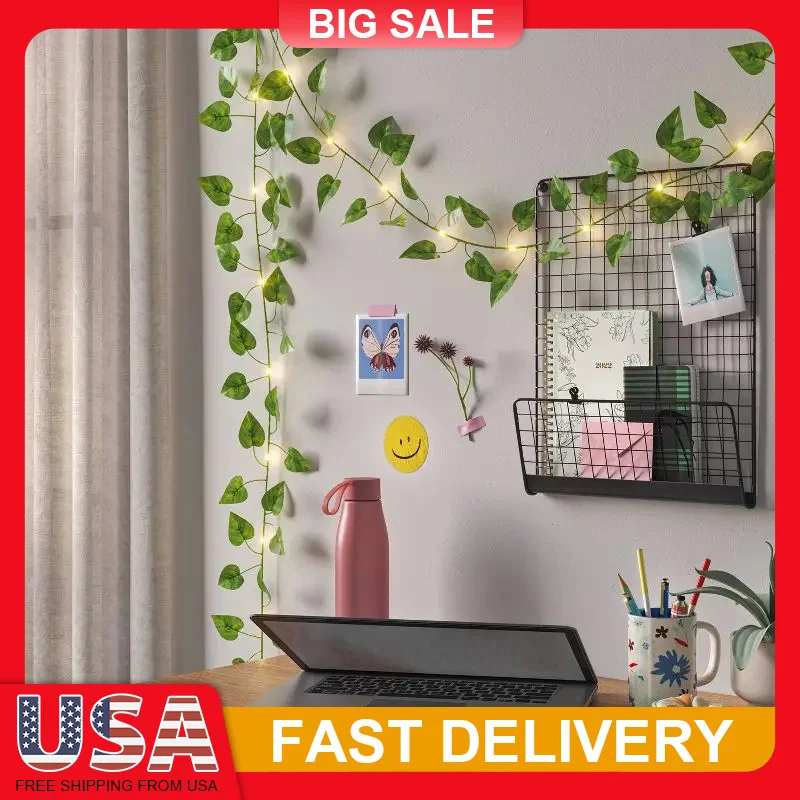 

20LED Vine String Lights Warm White USB Battery Powered Fairy Lights with Faux Greenery Indoor Decorative for Home Party Wedding