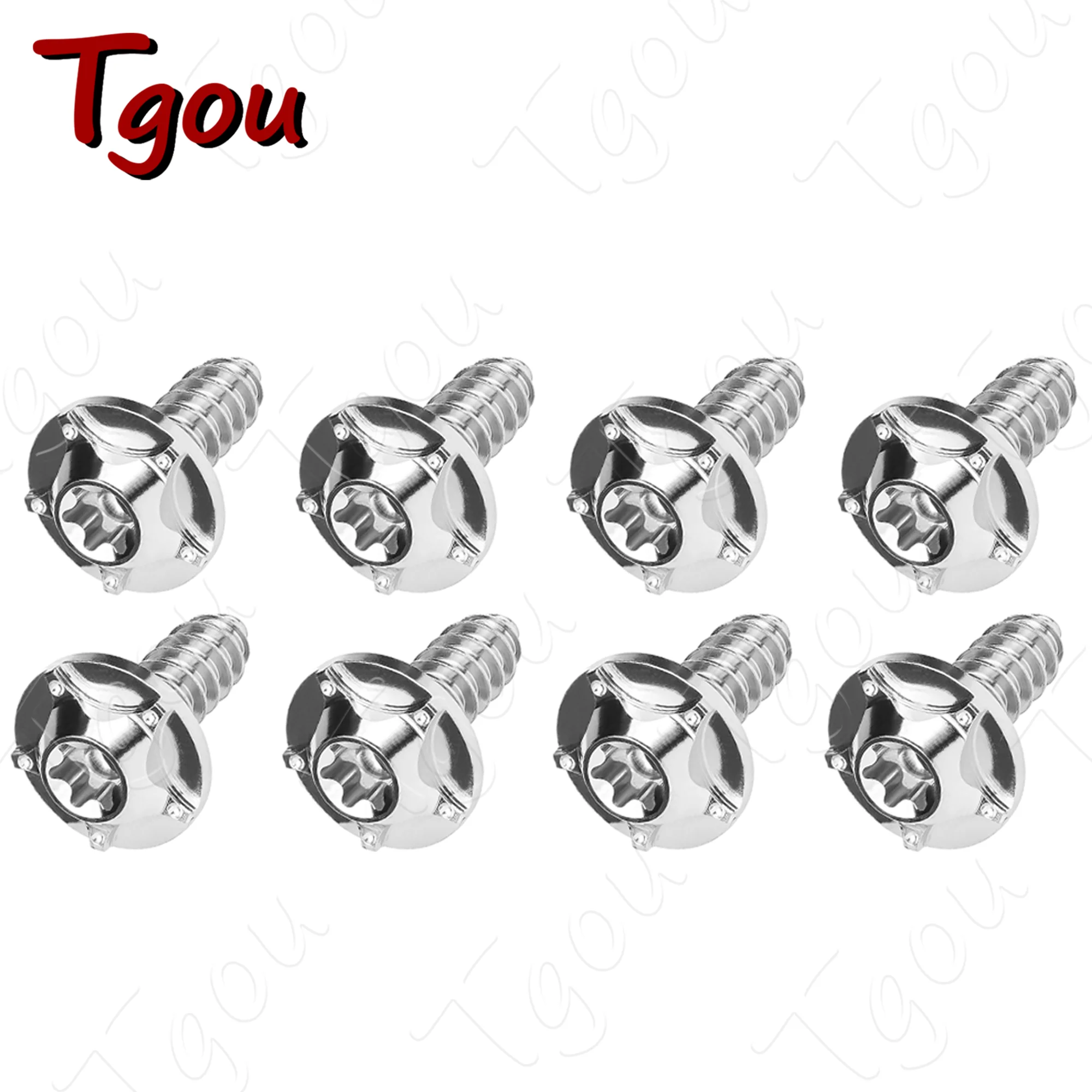 Tgou M4/M5×15mm Titanium Alloy Self-Tapping Butterfly-Head Torx Flange Bolt Suitable for Motorcycle Fairing Modification 8pcs
