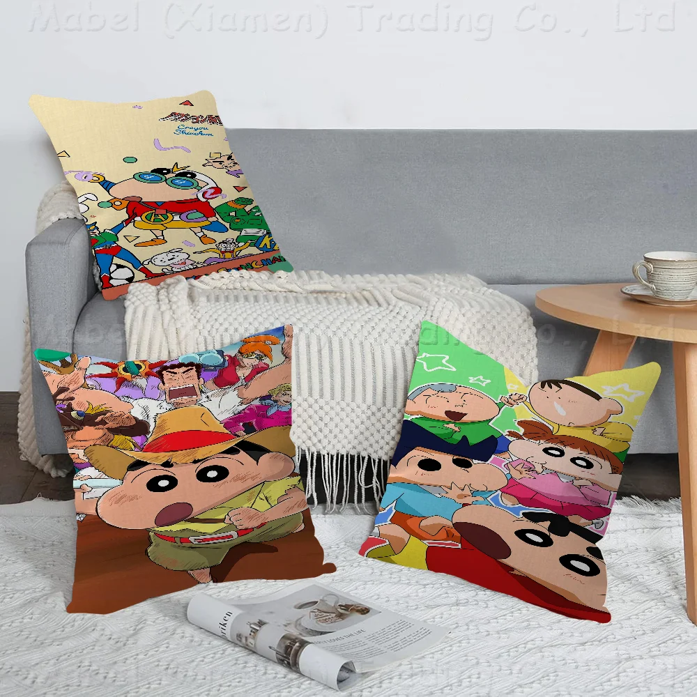 

Anime Figure C-Crayon Shin Chan Cartoon Pillowcase Toon Gift Cushion Cover Bedroom Home Sofa Chair Seat Decor Pillow Case