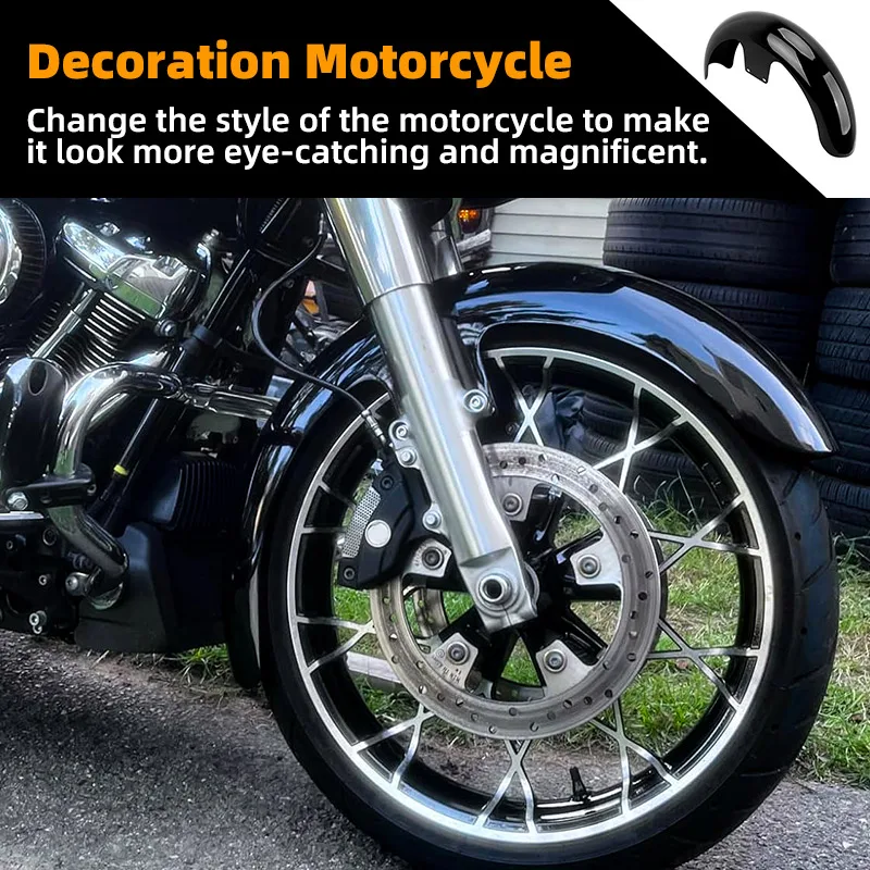 

19" 21" 23" Gloss Black Wrap Front Fender Aftermarket Mudguard For Harley Touring Road King Street Glide Custom Baggers