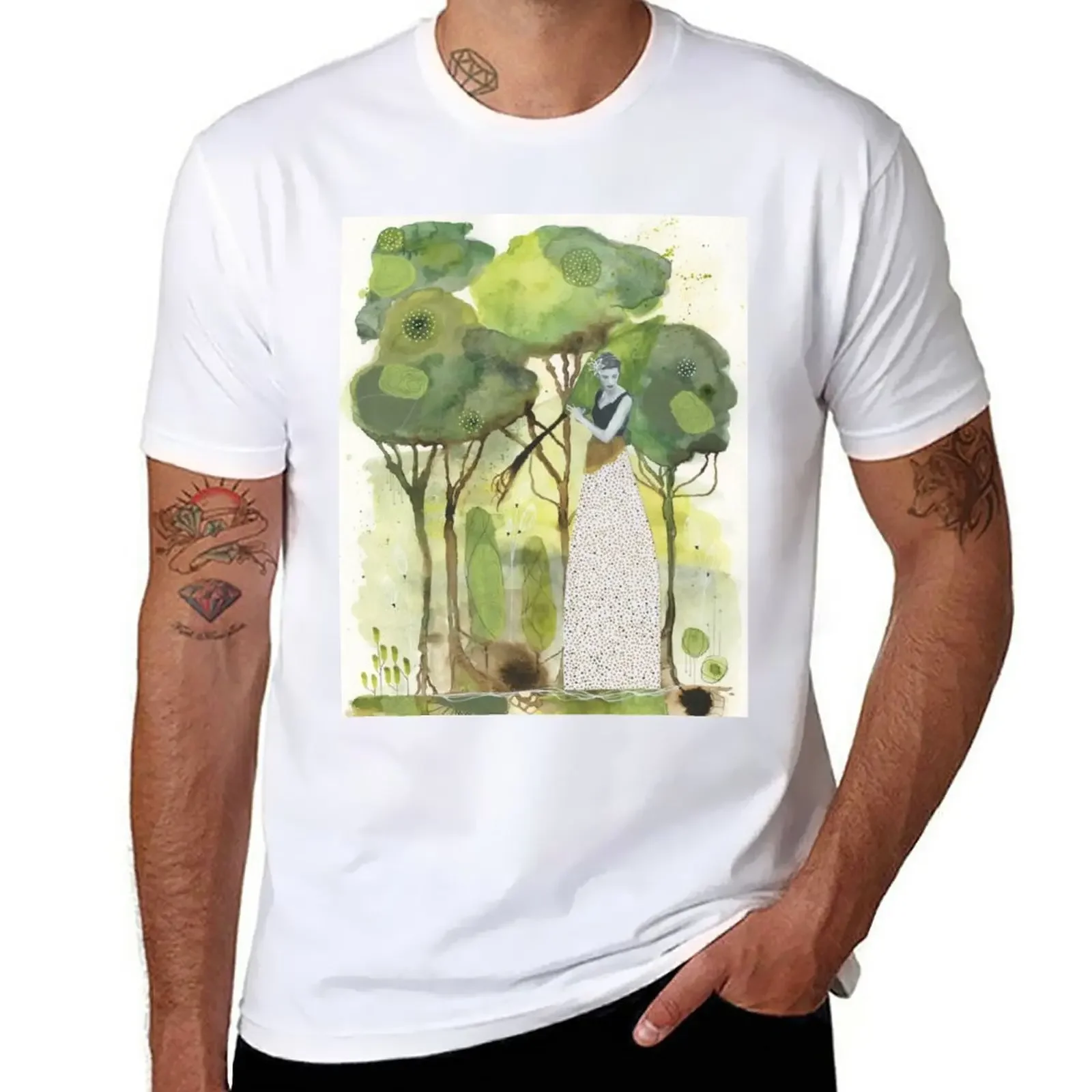 

Grow printed from original mixed media art T-Shirt boys animal print boys whites mens workout shirts